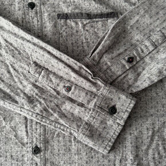 Mens Prana Grey Button-Up Long-Sleeve Shirt X-Large Cotton Blend Made In India - Picture 8 of 16
